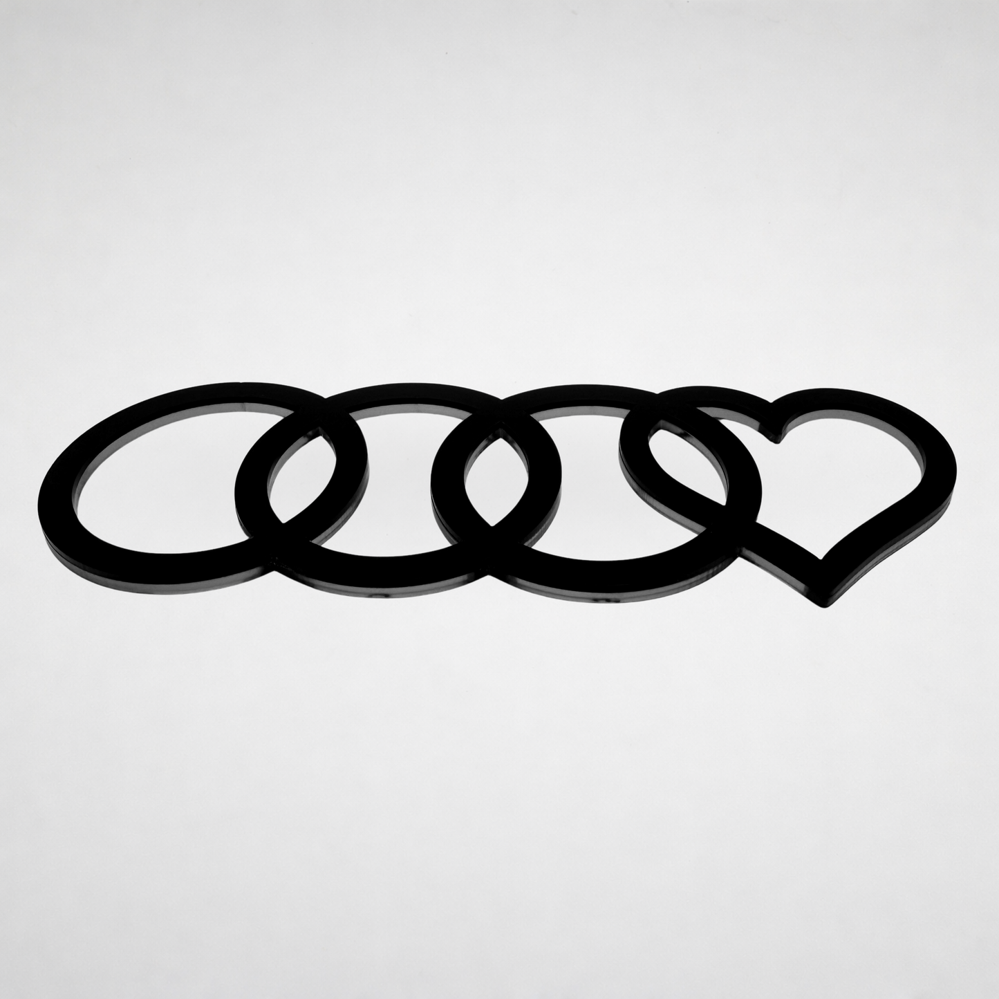 AUDl Rings W/ Heart (For rear of car)