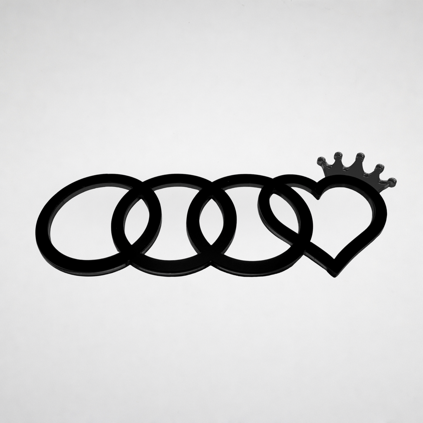 AUDl Rings W/ Princess Heart (For rear of car)