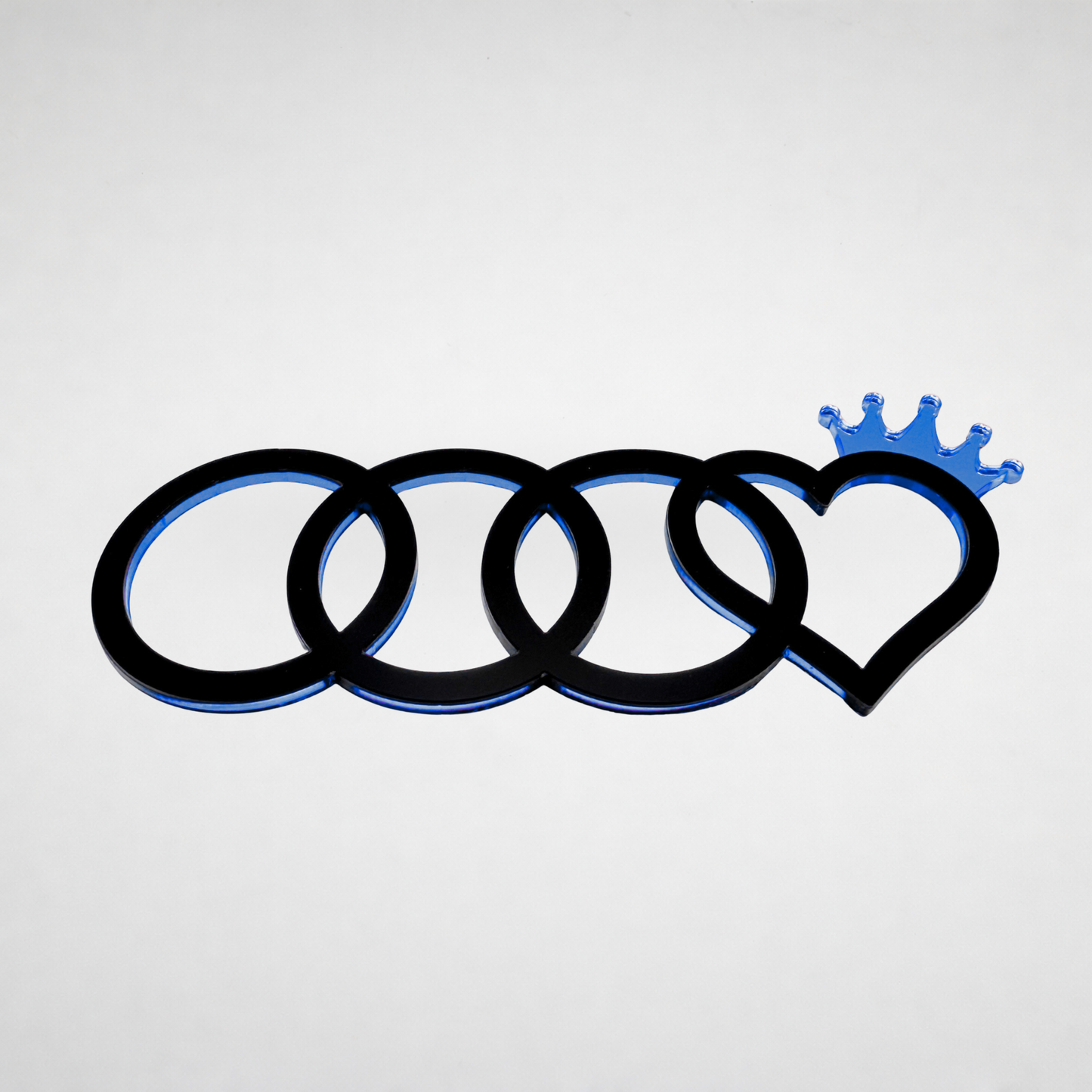 AUDl Rings W/ Princess Heart (For rear of car)