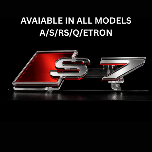 AUDl "Stock" Badges -  Chrome/Mirror Red