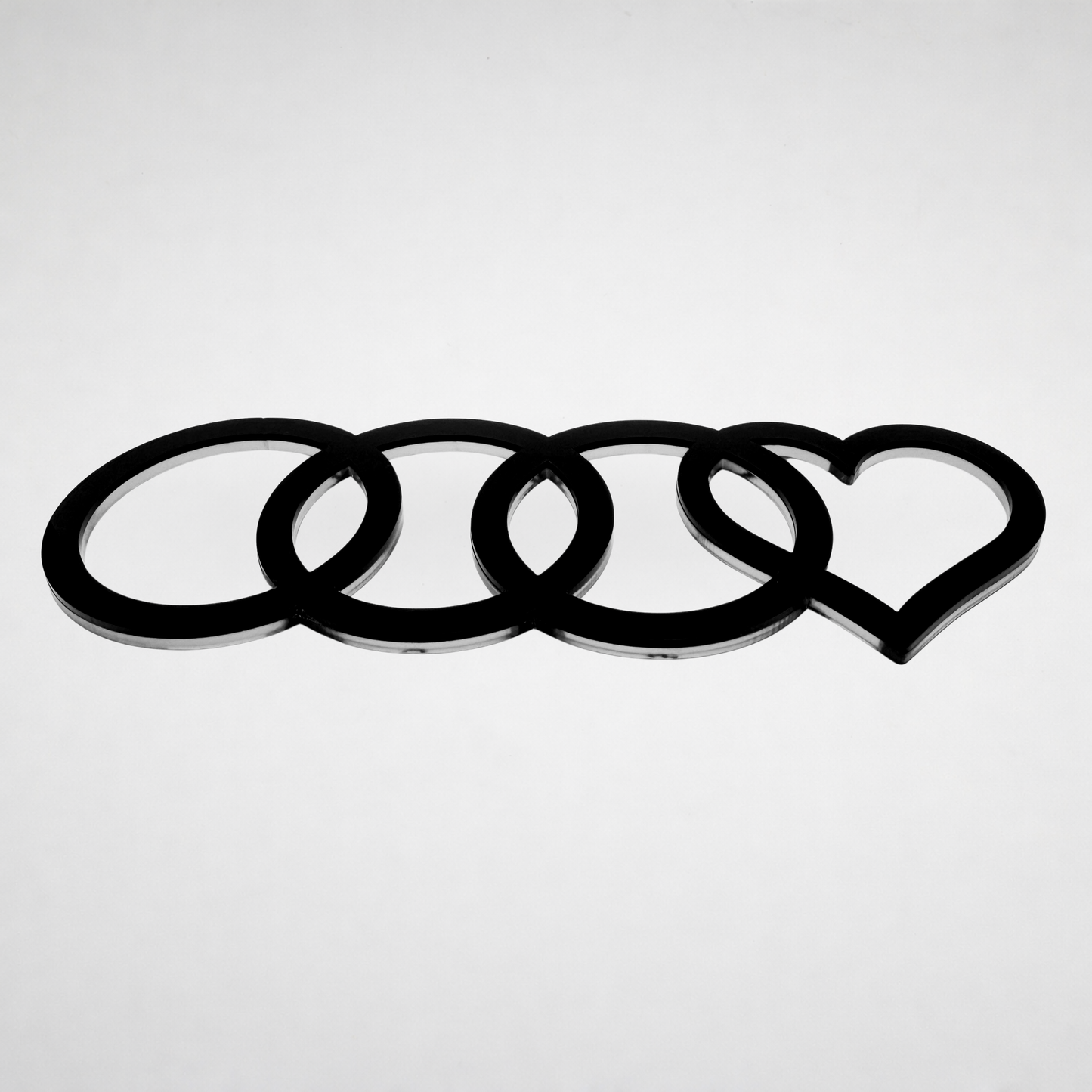 AUDl Rings W/ Heart (For rear of car)