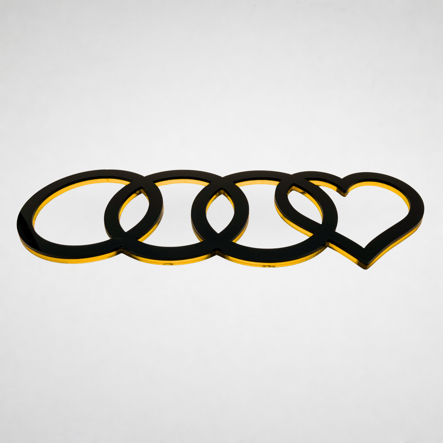 AUDl Rings W/ Heart (For rear of car)