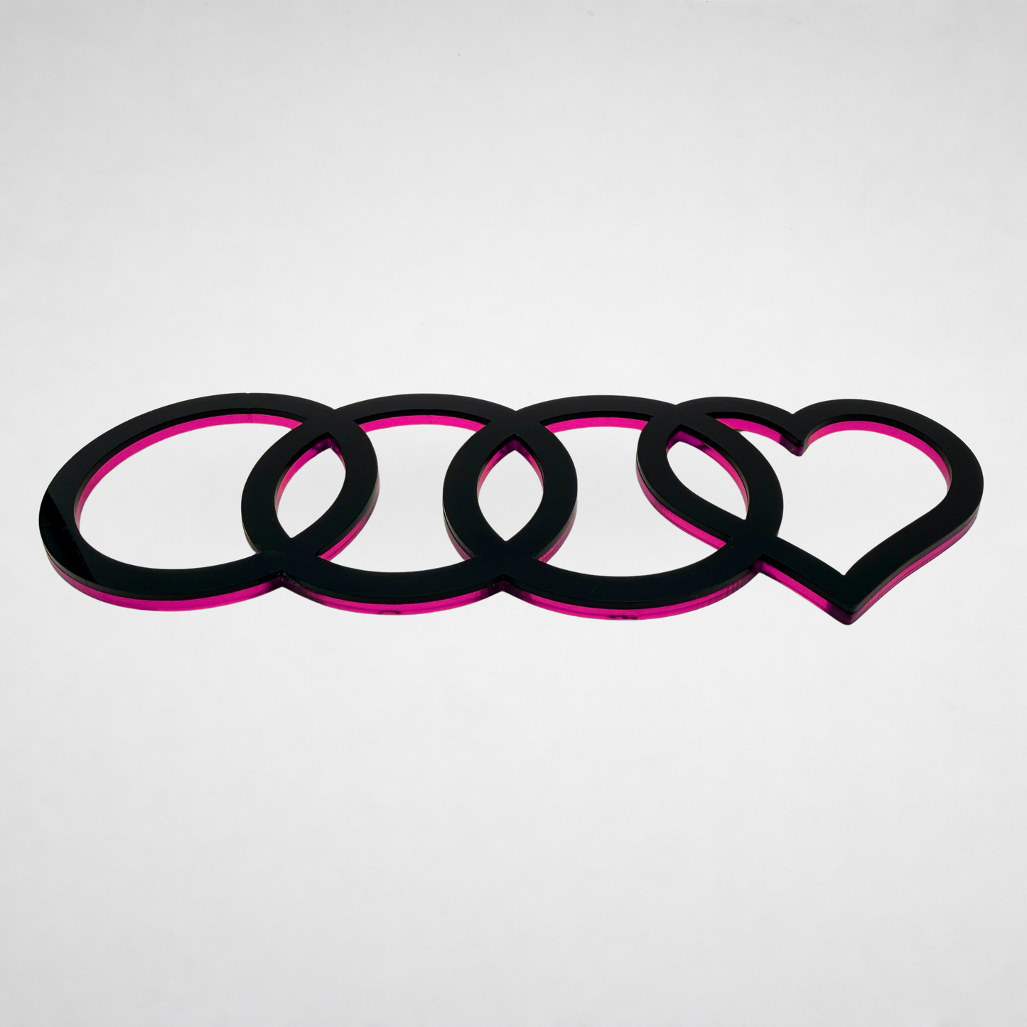 AUDl Rings W/ Heart (For rear of car)