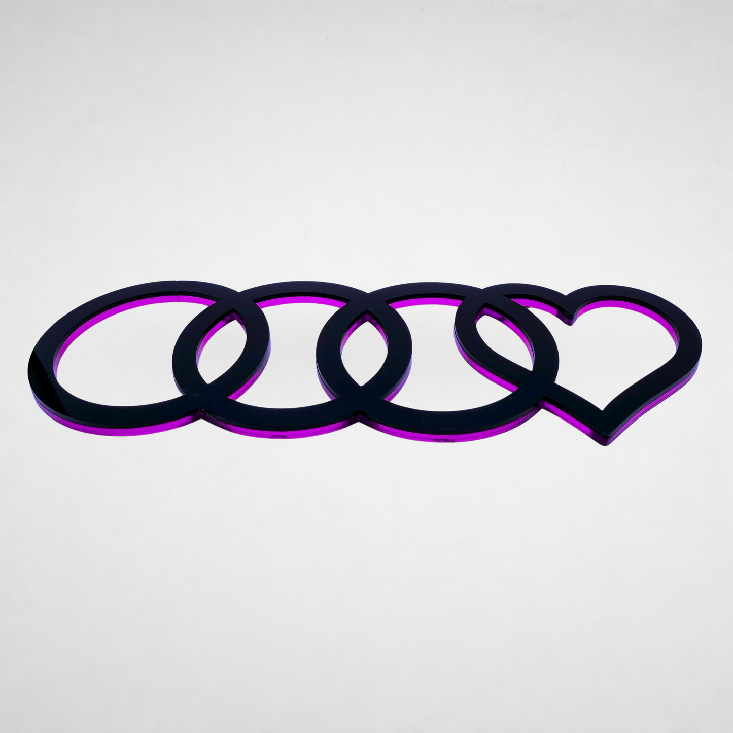 AUDl Rings W/ Heart (For rear of car)
