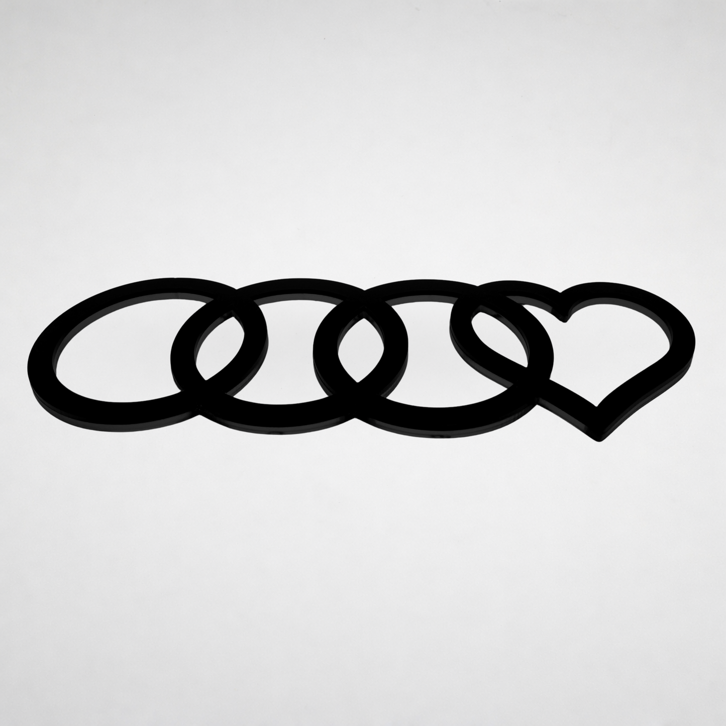 AUDl Rings W/ Heart (For rear of car)