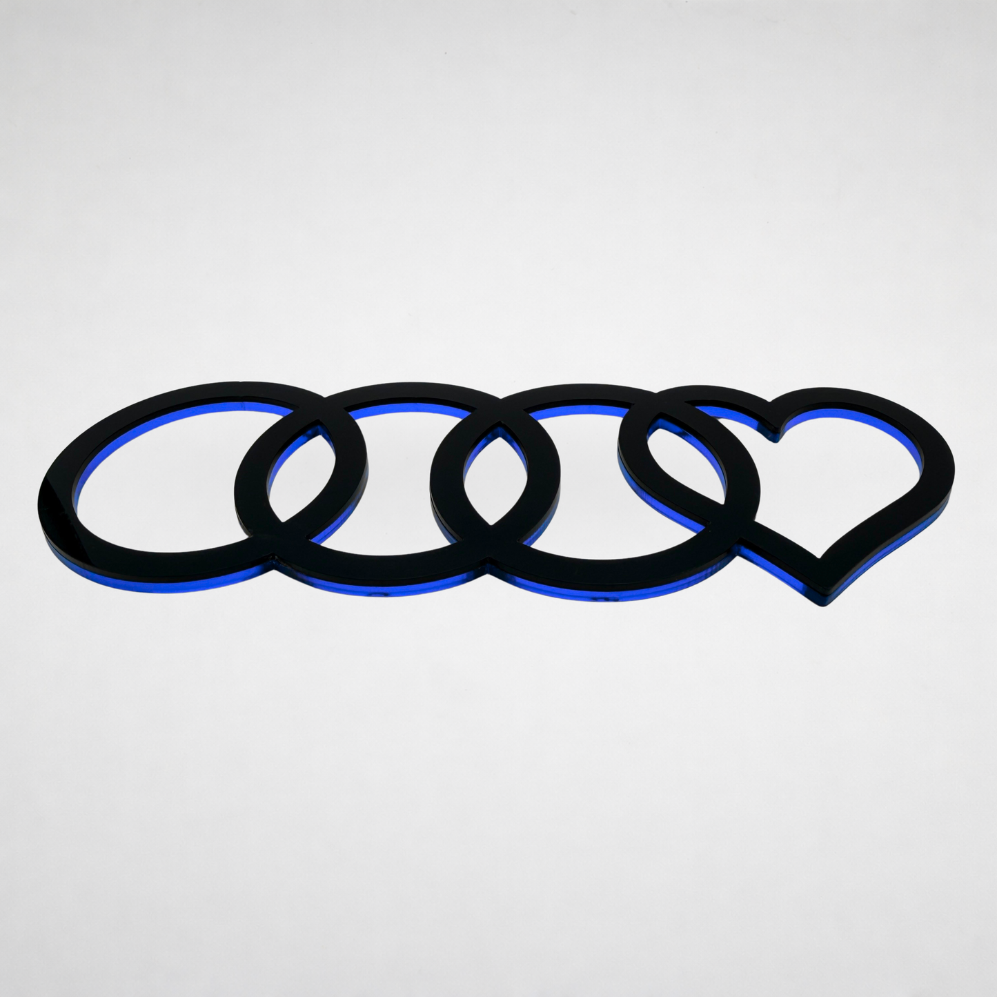 AUDl Rings W/ Heart (For rear of car)