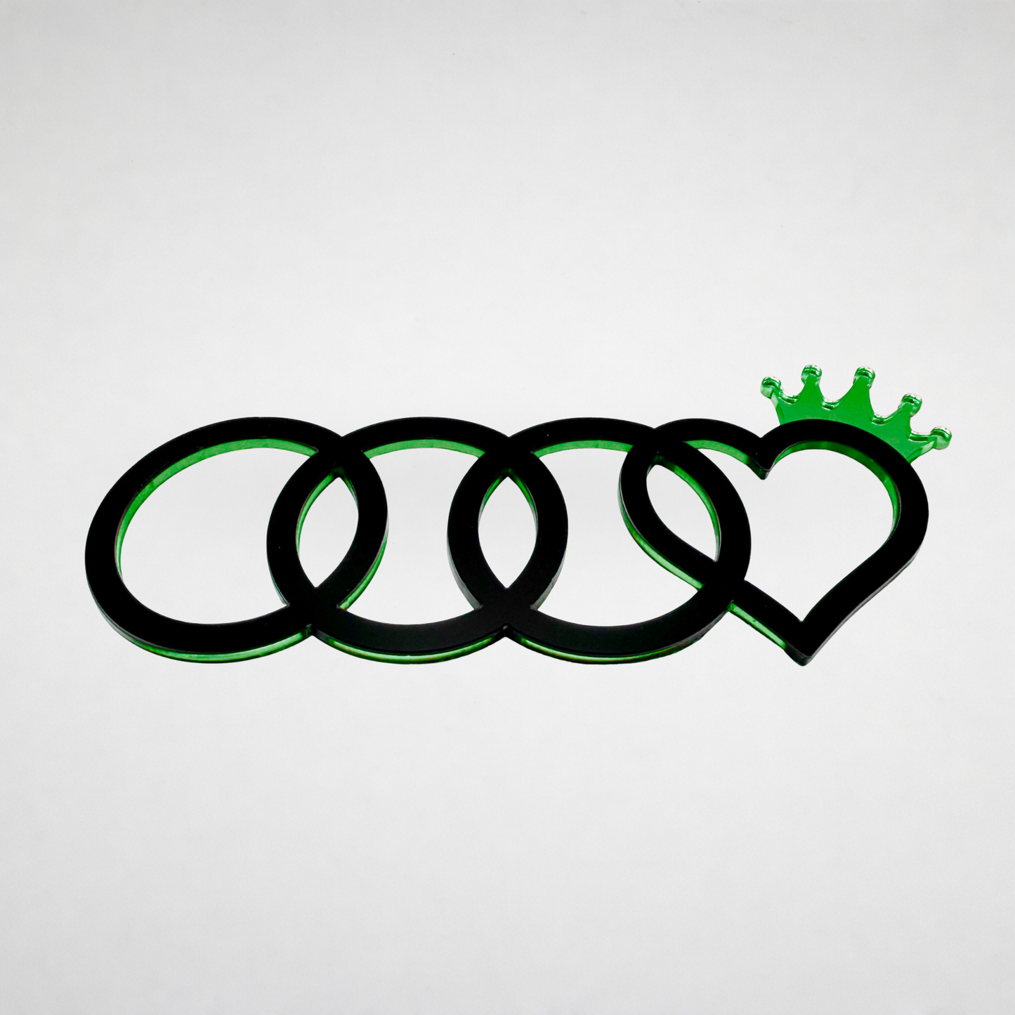 AUDl Rings W/ Princess Heart (For rear of car)