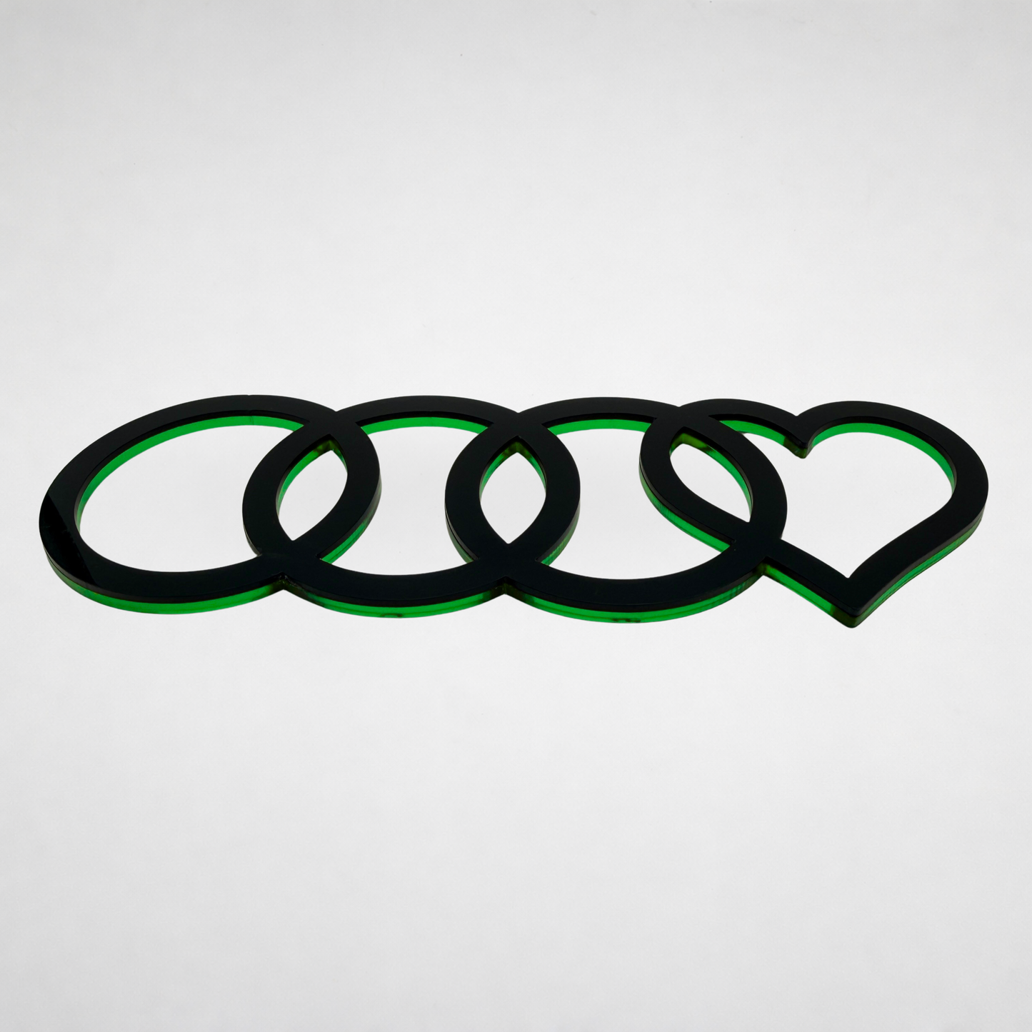 AUDl Rings W/ Heart (For rear of car)