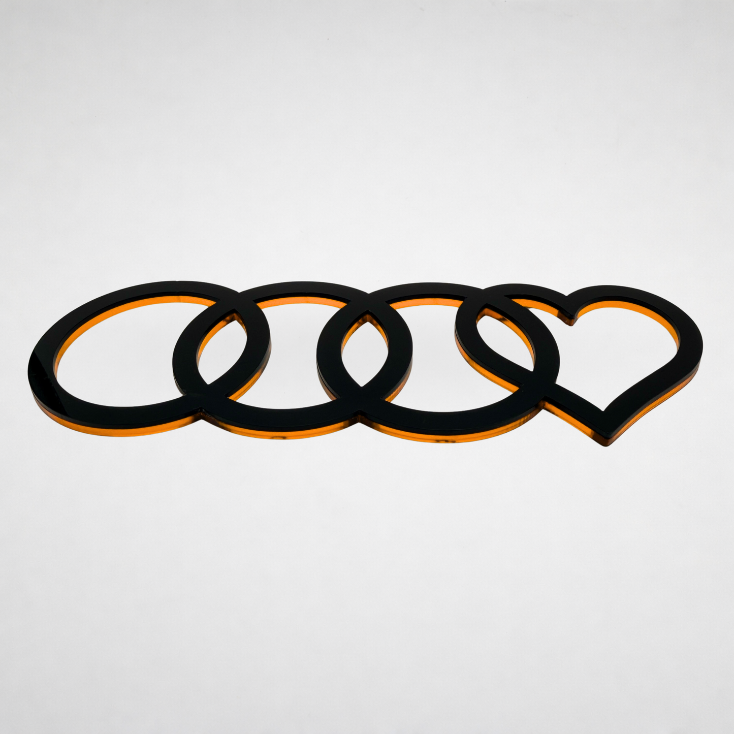 AUDl Rings W/ Heart (For rear of car)