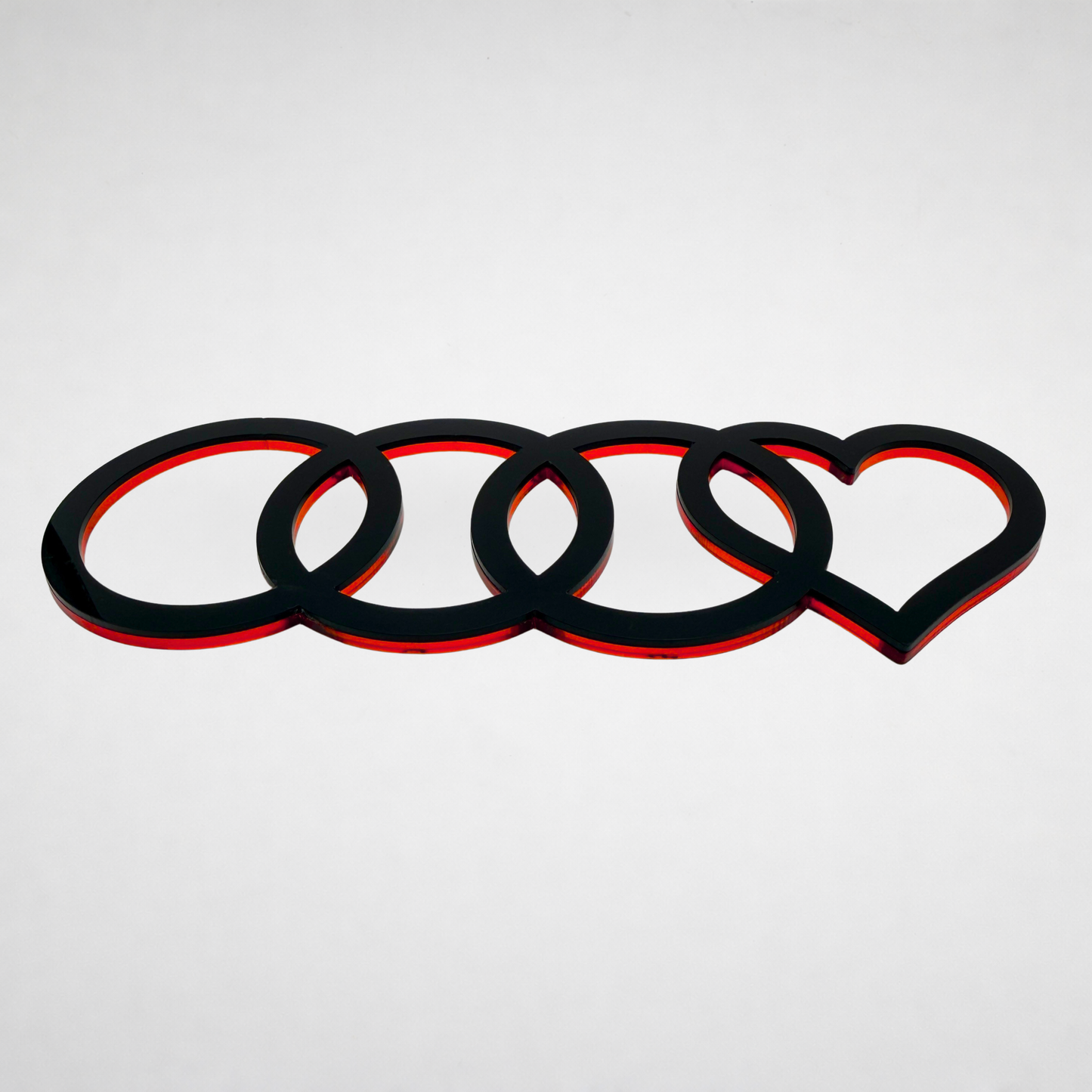 AUDl Rings W/ Heart (For rear of car)
