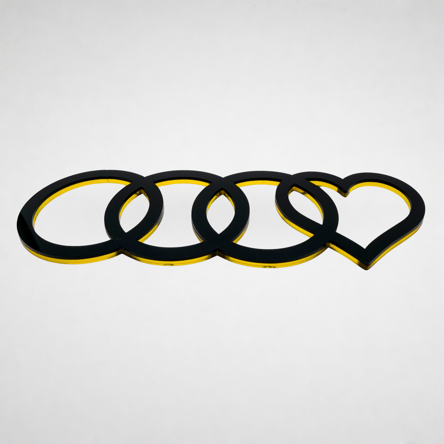 AUDl Rings W/ Heart (For rear of car)